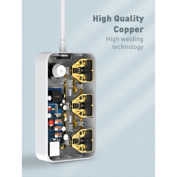 Ldnio 3 AC Outlets EU Power Strip SC3412 2500W