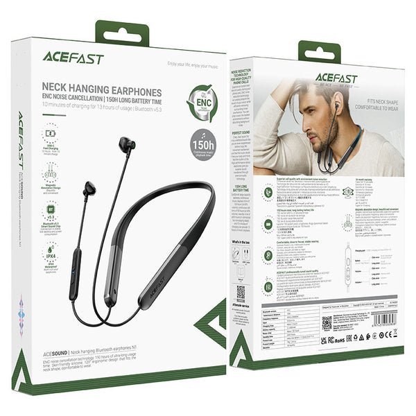 AceFast AceSound Neck Hanging Earphones N1 Black