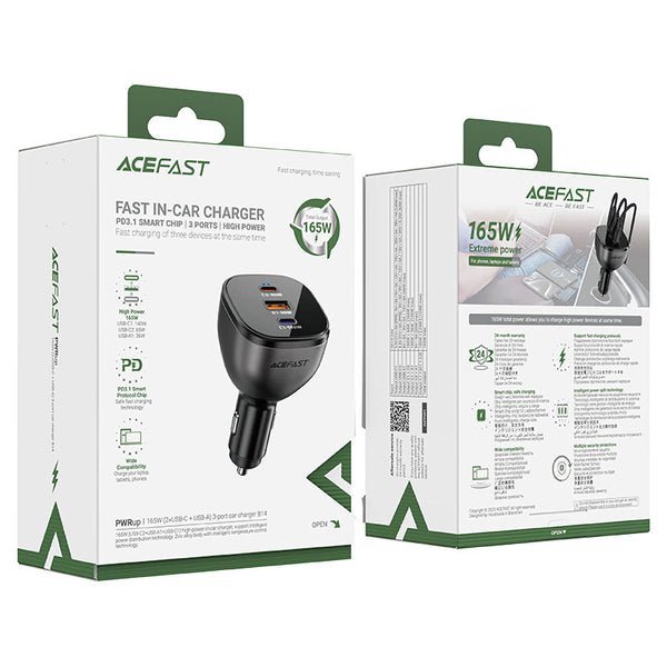 AceFast PWRup 165W Fast Car Charger B14 Black