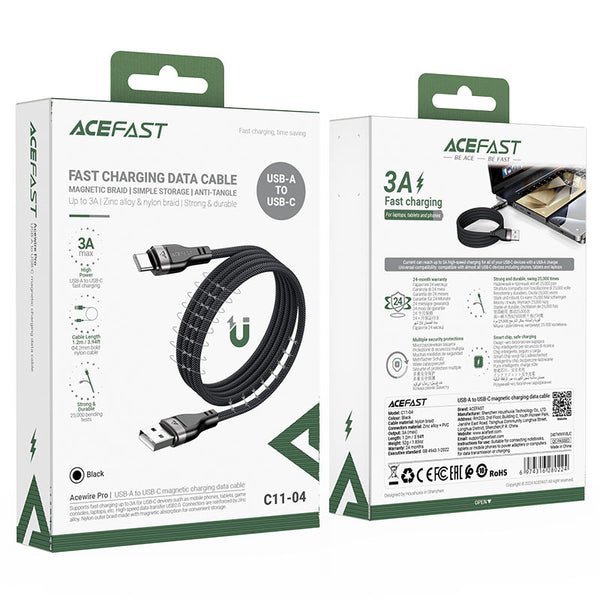 AceFast Acewire Pro Magnetic Cable C11-04 Black