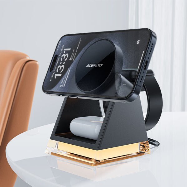 AceFast AirCharge 3 in 1 Wireless Charger Desktop Holder E17 Black