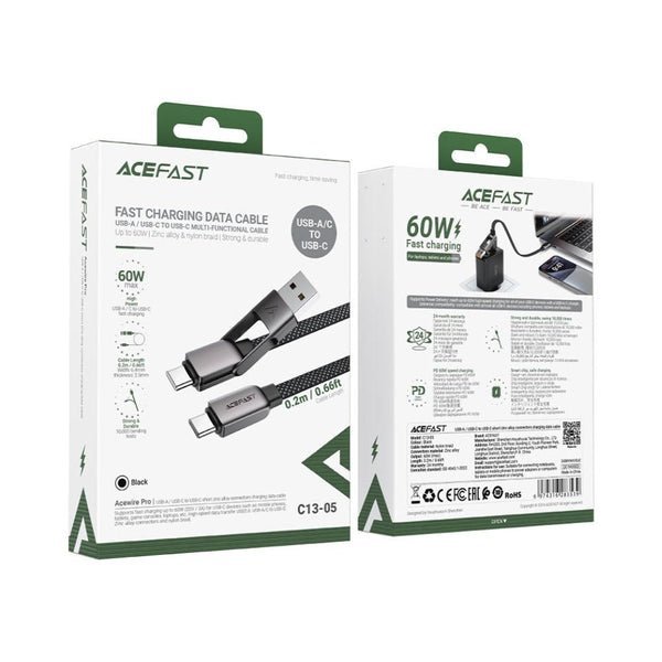AceFast AceWire Pro Multi-Functional 60W Cable C13-05 Black