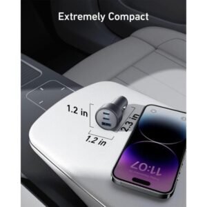 Anker 67W Triple Port Car Charger with USB-C Cable Black