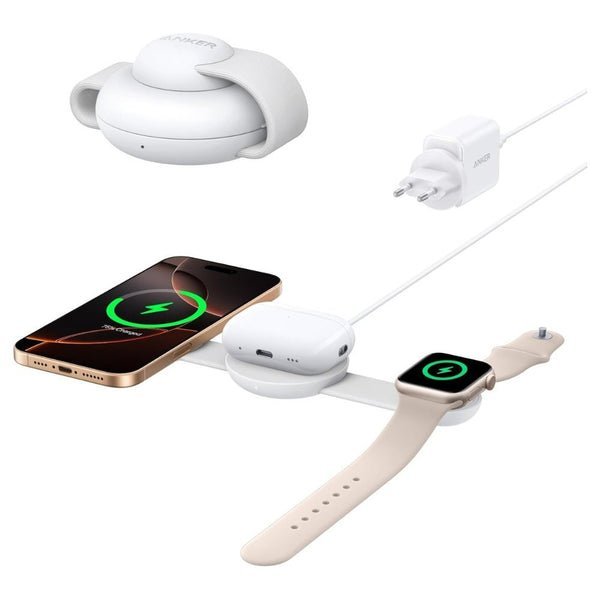 2025/12/1000357839.jpg Anker MagGo Wireless Charging Station 3 in 1 Foldable Pad Aurora White