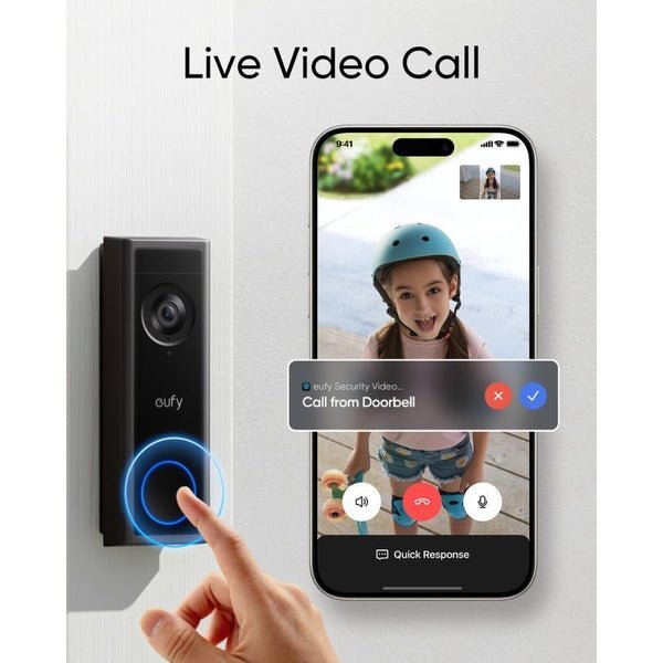 eufy C30 Video Doorbell 2K FHD Black