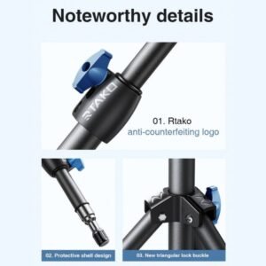 Rtako Matte Carbon Steel Tripod 1.7m RLD-001