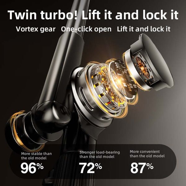 Rtako 360 Dual Turbo Auto-Lock Lazy Bracket ZM-050 Black