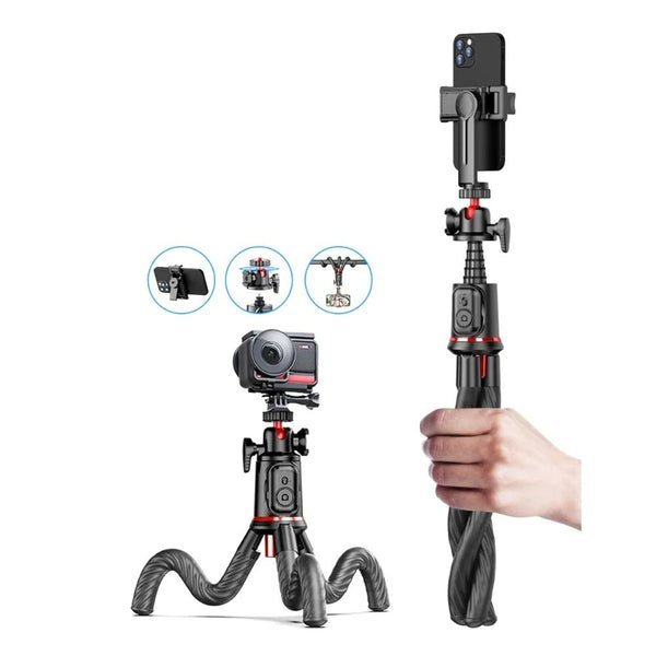 Rtako Octopus Extendable Tripod Selfie Stick Black
