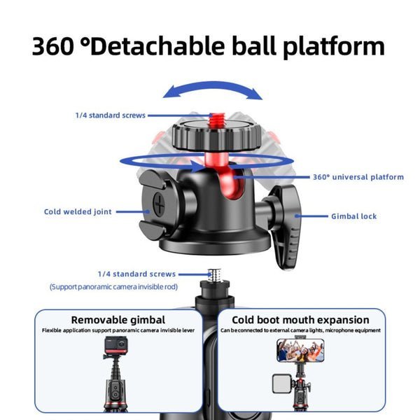 Rtako Octopus Extendable Tripod Selfie Stick Black