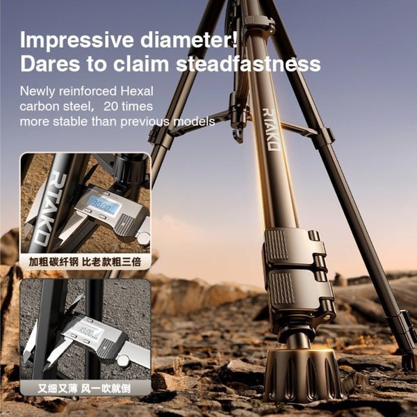 Rtako 1.9M Hexagonal Photography Tripod VT-990S Black