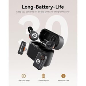 Hollyland Lark M2S Combo - Wireless Lavalier Microphone Black