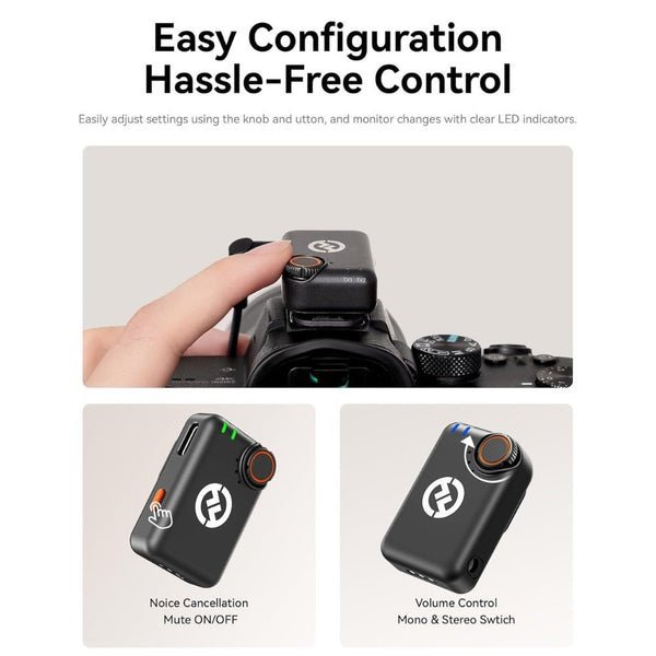 Hollyland Lark M2S Combo - Wireless Lavalier Microphone Black