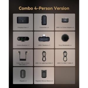 2025/12/1000361095.jpg Hollyland Wireless Microphone LARK MAX 2 Combo 4 Person Version Black