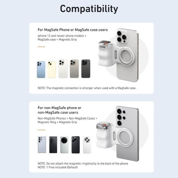 Telesin Fun Shot Magnetic Grip White