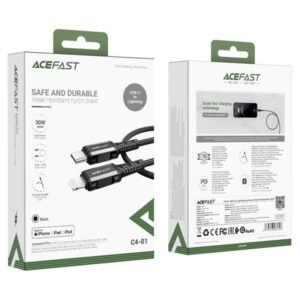 AceFast USB-C to Lightning Charging Data Cable C4-01 Black