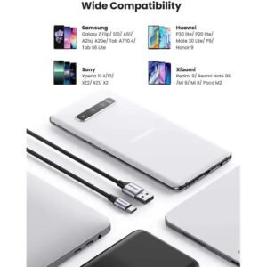 2025/12/1000363903-2.jpg UGREEN USB-A to USB-C Braided Cable & Aluminum Body, Fast Charge,3M Black