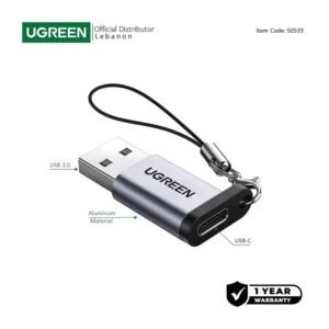 UGREEN USB-C Female to USB-A 3.0 Male Adapter, Support Charging & Data Sync - US276 50533