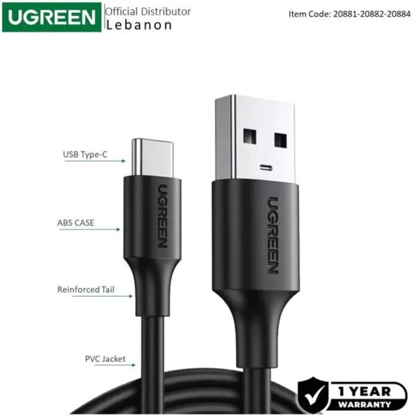 UGREEN USB 3.0 to USB-C Fast Charge, up to 5Gbps High Speed Data Sync, 2M