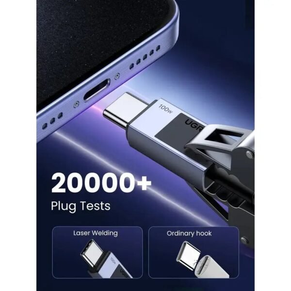 2025/12/1000364689-1.jpg UGREEN USB-C to USB-C 100W Braided Cable & Aluminum Body, 2M