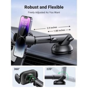 UGREEN Gravity Car Phone Holder with Suction Cup Black