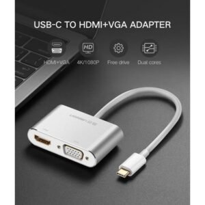 2025/12/1000364715.jpg UGREEN USB-C to 4k HDMI + VGA Converter -Silver