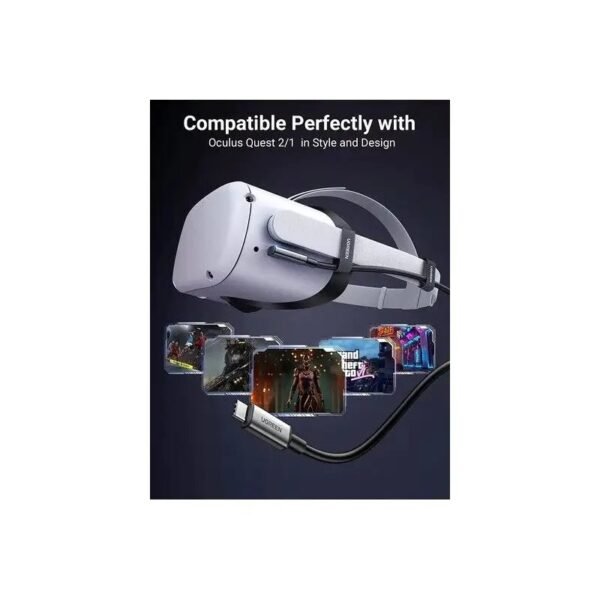 UGREEN Angled USB-C to USB-C VR Link Cable, 5M, Compatible with Oculus Quest 2, Pico 4 and PC/Steam VR - US551 90629