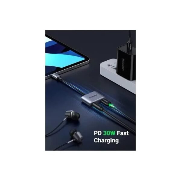 2025/12/1000364728.jpg UGREEN 2-in-1 USB C to 3.5mm Headphone & USB-C Charging Port - CM231 60164