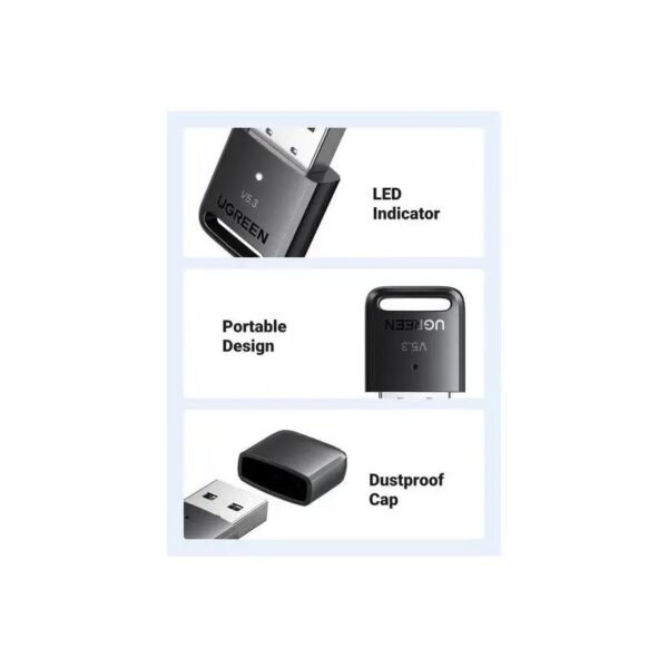 UGREEN USB Bluetooth 5.3 Adapter, Stable & Fast Connection - CM591 90225