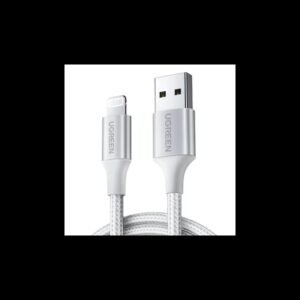 UGREEN USB-A to Lightning Braided Cable & Aluminum Body, MFI Apple Certified, Fast Charging 1.5M White