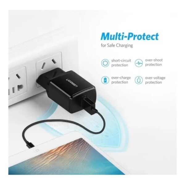 2025/12/1000367112.jpg UGREEN 2.1A USB-A Smart Charger for Phones, Tablets & Ipads - ED011 50459
