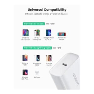 2025/12/1000367154.jpg UGREEN 20W USB-C Smart & Fast Charger for Phones, Tablets & Ipads - CD137 10191 60450
