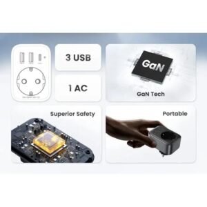 UGREEN 30W 4 in 1 Wall Outlet Extender, 3 Ports, Smart & Fast Charger for Phones, Tablets & Ipads - CD314 90613 Black