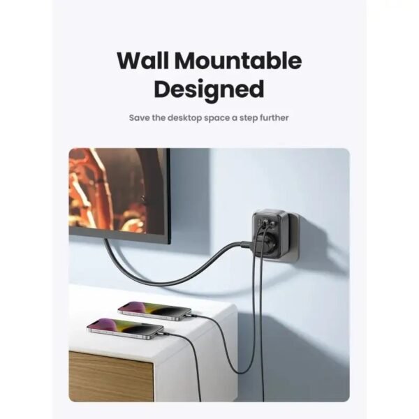 UGREEN 30W 4 in 1 Wall Outlet Extender, 3 Ports, Smart & Fast Charger for Phones, Tablets & Ipads - CD314 90613 Black