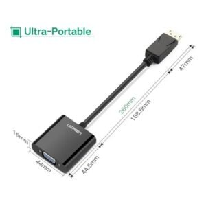 2025/12/1000367177.jpg UGREEN Display Port Male to VGA Female Converter, Full HD Resolution - DP109 20415 Black