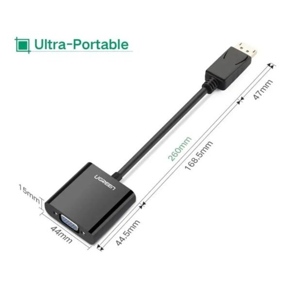 2025/12/1000367177.jpg UGREEN Display Port Male to VGA Female Converter, Full HD Resolution - DP109 20415 Black