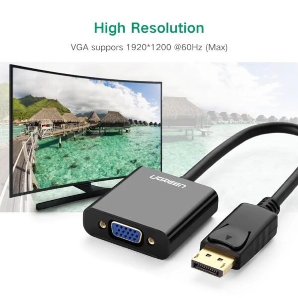 2025/12/1000367178.jpg UGREEN Display Port Male to VGA Female Converter, Full HD Resolution - DP109 20415 Black