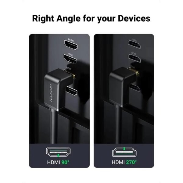2025/12/1000367235.jpg UGREEN 4K HDMI Male to Male Right Angle 90 Degree Cable - HD103 10173