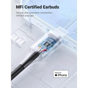 2025/12/1000367560.jpg UGREEN MFI certified lightning Wired Earphones with Microphone, Noise Isolation, Powerful Bass - EP103 30631