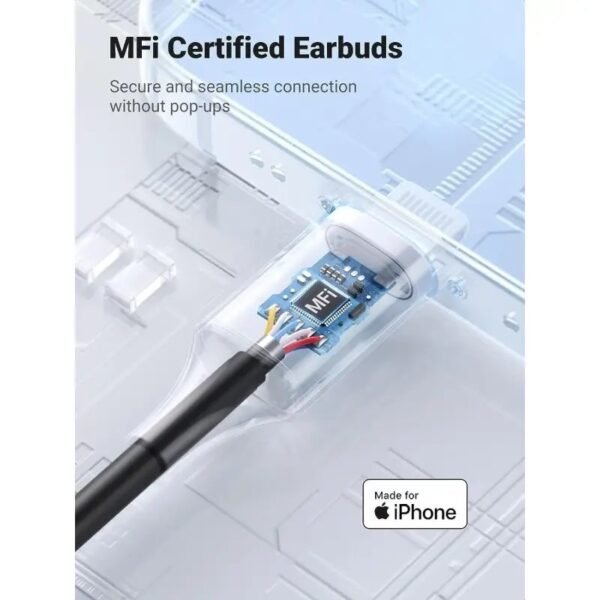 2025/12/1000367560.jpg UGREEN MFI certified lightning Wired Earphones with Microphone, Noise Isolation, Powerful Bass - EP103 30631