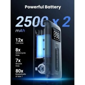 2025/12/1000367570.jpg UGREEN Portable Cordless Electric Air Pump Compressor & Tyre Inflator with Battery LED Light - CD259 15951