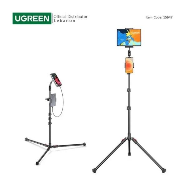UGREEN 2 In 1 Tripod Stand with two holders, one for phone and one for tablet, Adjustable Height up to 170cm - LP585 15647