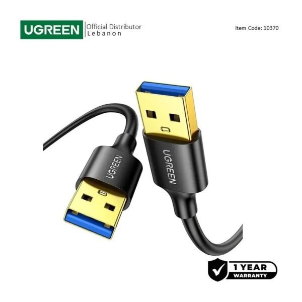 UGREEN USB3.0 Male to Male Cable, 1M, Faster & more Stable - US128 10370