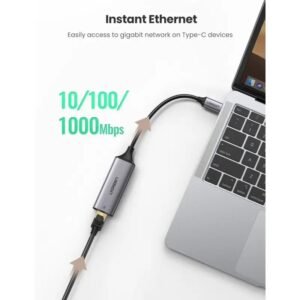UGREEN USB-C to Gigabit Ethernet Adapter - RJ45, 10/100/1000Mbps, Aluminum case - CM199 50737