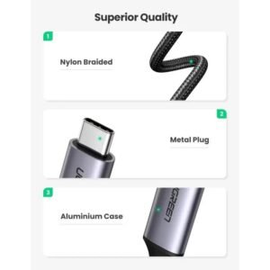 UGREEN USB-C Male to HDMI Male Braided Cable 1.5m, Support 4K*2K@60Hz - MM142 50570