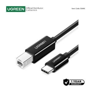 UGREEN Cable Printer USB-C to USB-B, 2M, Super Speed, Flexible & Durable - US241 50446