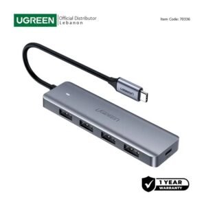UGREEN USB-C Hub to 4 Ports USB 3.0, with power port, Stable and Secure - CM219 70336