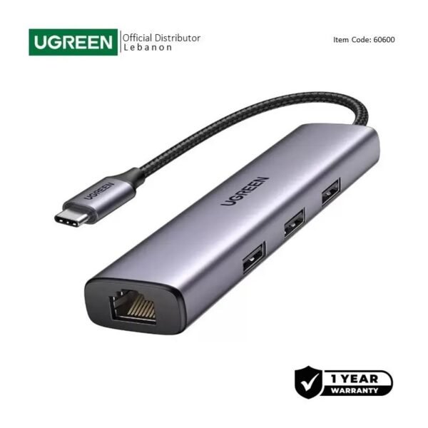 2025/12/1000368172.jpg UGREEN 4 in 1 USB-C Hub to Gigabit Ethernet with 3 * USB 3.0 - CM475 60600