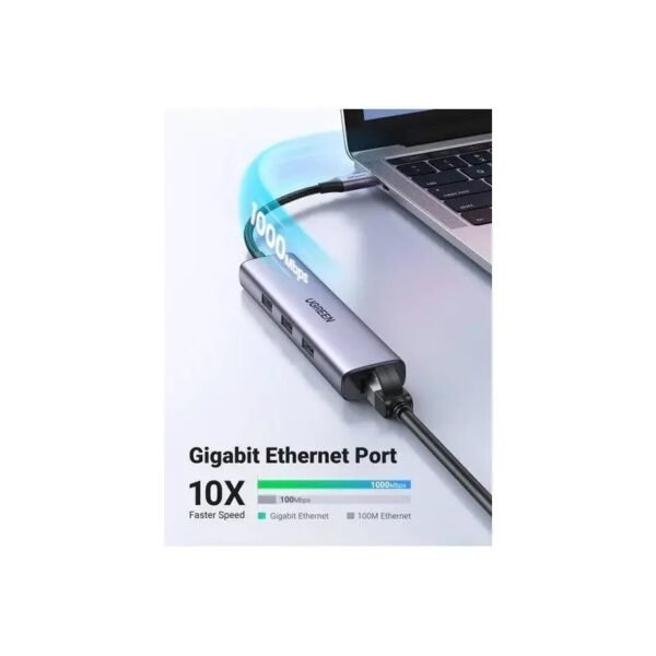2025/12/1000368173.jpg UGREEN 4 in 1 USB-C Hub to Gigabit Ethernet with 3 * USB 3.0 - CM475 60600