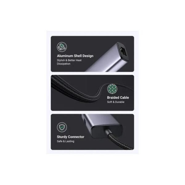 2025/12/1000368175.jpg UGREEN 4 in 1 USB-C Hub to Gigabit Ethernet with 3 * USB 3.0 - CM475 60600