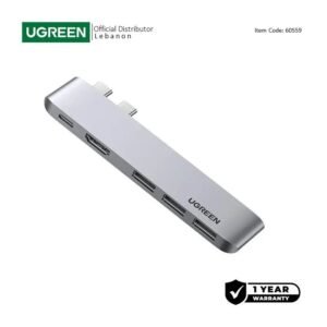 UGREEN 5-in-2 USB-C HUB Docking Station Adapter for MacBook Pro/air, 4k HDMI + 3xUSB3.0 + USB-C Power Delivery Port -CM251 60559
